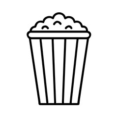 Popcorn bucket vector icon illustration for cinema snack and movie night design
