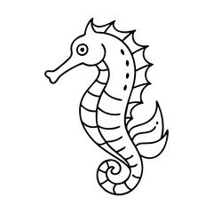 Obraz premium seahorse icon, seahorse vector illustration-simple illustration of seahorse, perfect for seahorse logos and icons