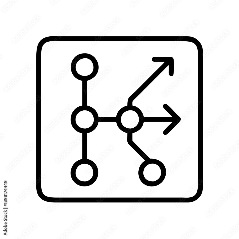Poster network topology diagram icon vector representing connection and structure design