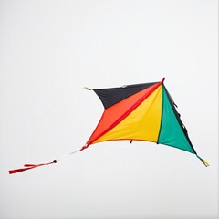 A Colorful Diamond Kite Soars High in the Sky, Catching the Wind and Dancing with Freedom on a Breezy Day.