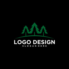 Green Minimalist Tree Logo Design