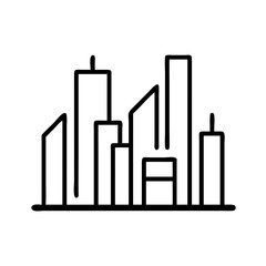 Cityscape skyline vector illustration, modern city buildings and architecture design