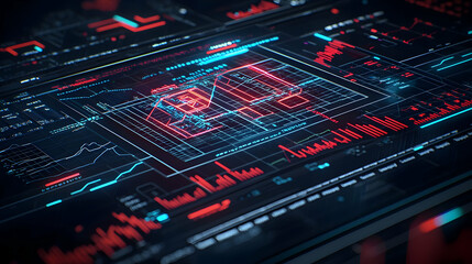 Abstract Digital Interface Graphic Display