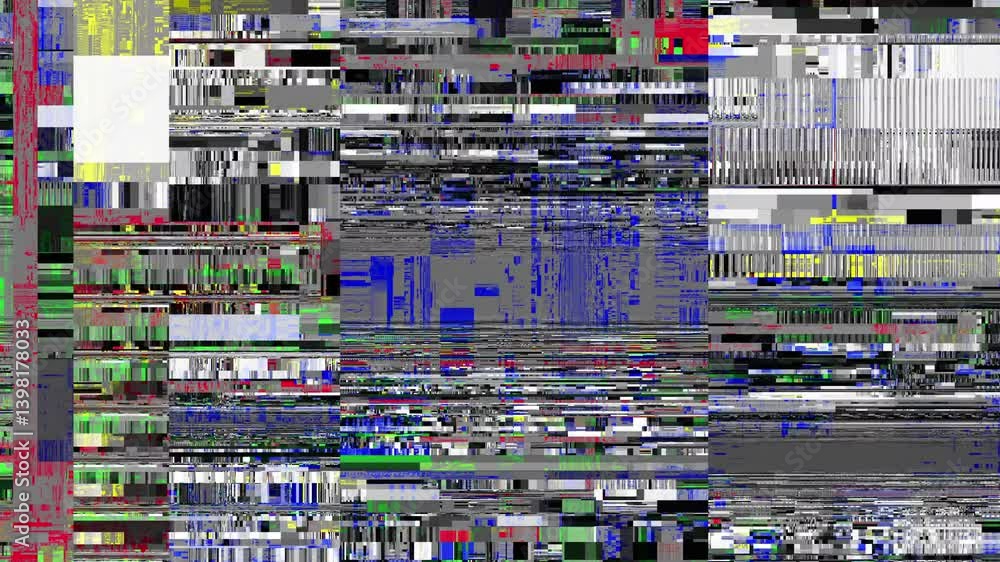 Poster Unique Design Abstract Digital Animation Pixel Noise Glitch Error Video Damage. Loop stop motion background