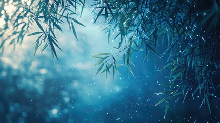 An ethereal night sky filled with sparkling stars and vibrant blue hues