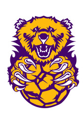 handball ours gueule ouverte  dessin face cartoon logo club