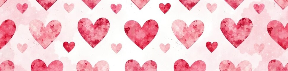 Watercolor seamless valentine heart pattern background perfect for romantic designs,  pattern,  love