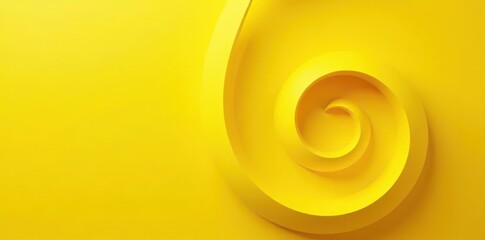 Yellow spiral background with a swirl circular shape on a sunny yellow backdrop,  vibrant,  glowing