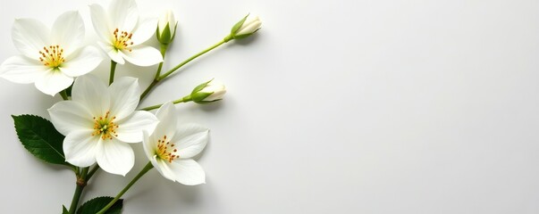 White flowers, delicate petals, on textured paper background,  spring,  paper
