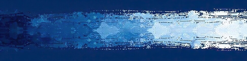 White brush strokes on navy blue background with halftone effect abstract design element for banner,  white, blue