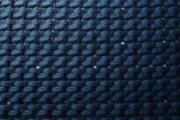 Woven wicker pattern on navy blue fabric texture,  closeup,  design