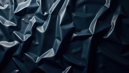 Wrinkled plastic wrap texture resembling folds and creases on a dark background,  surface,  crumpled