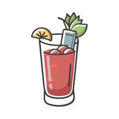bloody mary icon, bloody mary vector illustration-simple illustration of bloody mary, perfect for bloody mary logos and icons