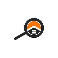 Magnifying Glass with House Icon: Simple Real Estate Search Graphic