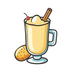 eggnog glass icon, eggnog glass vector illustration-simple illustration of eggnog glass, perfect for eggnog glass logos and icons