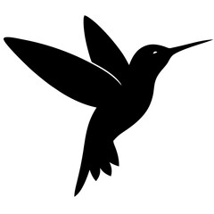 Hummingbird Silhouette Vector – Elegant Bird Design for Art & Decor
