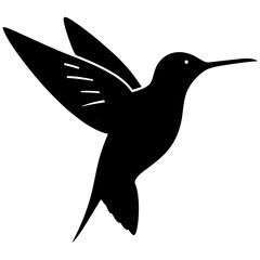 Hummingbird Silhouette Vector – Elegant Bird Design for Art & Decor