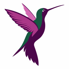 Hummingbird Silhouette Vector – Elegant Bird Design for Art & Decor