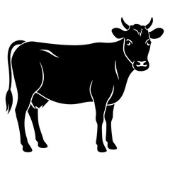 Cow Vector on White Background – High-Quality Farm Animal Illustration