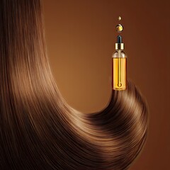 Obraz premium Elegant hair oil and smooth hair product for hair care, featuring hair care ingredients and hair care packaging for silky results 
