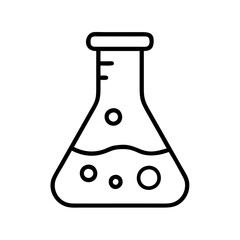 Erlenmeyer flask vector icon outline lab glassware science chemistry equipment tool