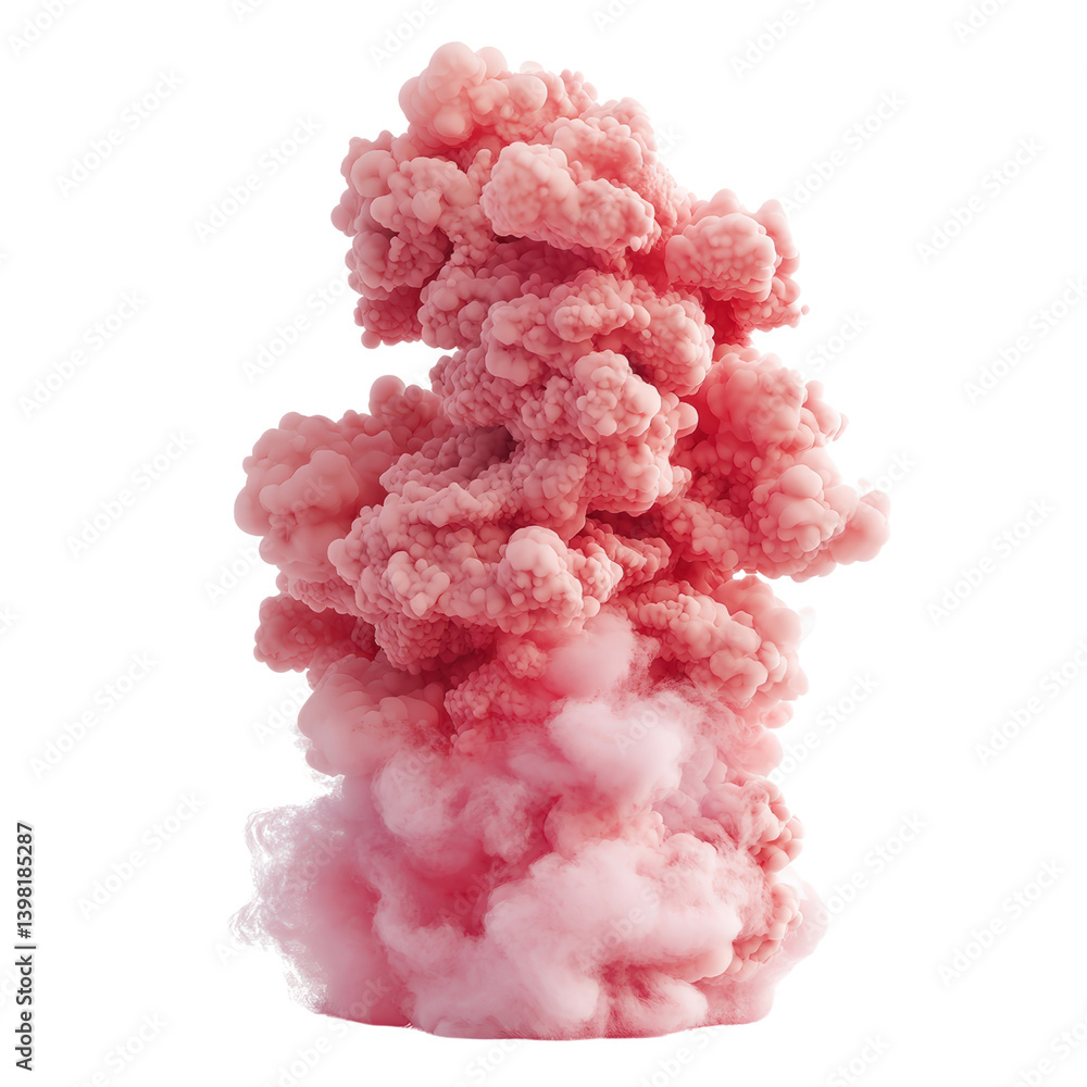Aufkleber soft and dreamy pink cloud floating gracefully in a bright blue sky creating a serene and calming at