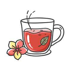 hibiscus tea icon, hibiscus tea vector illustration-simple illustration of hibiscus tea, perfect for hibiscus tea logos and icons
