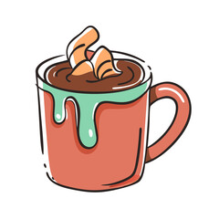 hot chocolate mug icon, hot chocolate mug vector illustration-simple illustration of hot chocolate mug, perfect for hot chocolate mug logos and icons