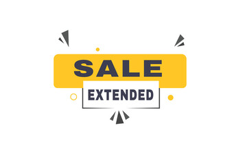 Sale extended banner, sign icon tag flat style word concept vector. Design template for web, announcement.