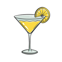 lemon drop martini icon, lemon drop martini vector illustration-simple illustration of lemon drop martini, perfect for lemon drop martini logos and icons
