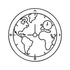 world clock icon, world clock vector illustration-simple illustration of world clock, perfect for world clock logos and icons