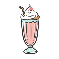 milkshake with whipped cream icon, milkshake with whipped cream vector illustration-simple illustration of milkshake with whipped cream, perfect for milkshake with whipped cream logos and icons