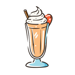 milkshake with whipped cream icon, milkshake with whipped cream vector illustration-simple illustration of milkshake with whipped cream, perfect for milkshake with whipped cream logos and icons