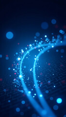 A stunning illustration of data streams glowing in radiant blue color