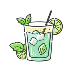 mojito with mint icon, mojito with mint vector illustration-simple illustration of mojito with mint, perfect for mojito with mint logos and icons