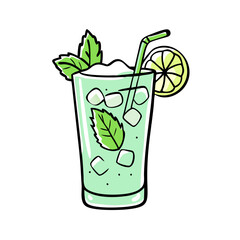 mojito with mint icon, mojito with mint vector illustration-simple illustration of mojito with mint, perfect for mojito with mint logos and icons