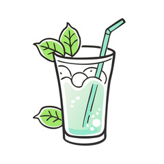 mojito with mint icon, mojito with mint vector illustration-simple illustration of mojito with mint, perfect for mojito with mint logos and icons