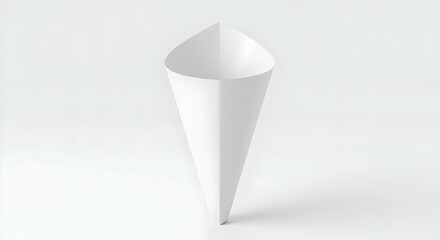 Blank White Paper Cone Mockup