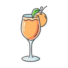 peach bellini icon, peach bellini vector illustration-simple illustration of peach bellini, perfect for peach bellini logos and icons