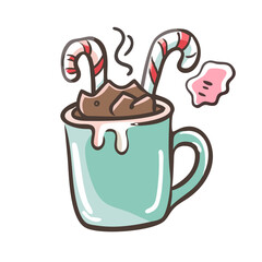 peppermint hot chocolate icon, peppermint hot chocolate vector illustration-simple illustration of peppermint hot chocolate, perfect for peppermint hot chocolate logos and icons