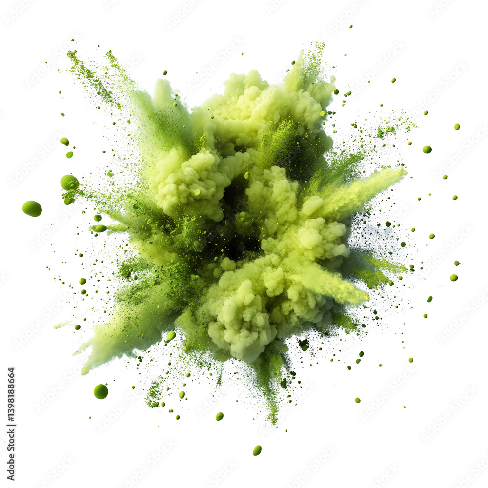 Aufkleber stunning green colored explosion of powder creating a lively and energetic display of color in the a