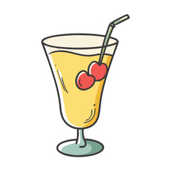 punch glass with cherry icon, punch glass with cherry vector illustration-simple illustration of punch glass with cherry, perfect for punch glass with cherry logos and icons