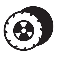 Fototapeta premium Wheel glyph icon