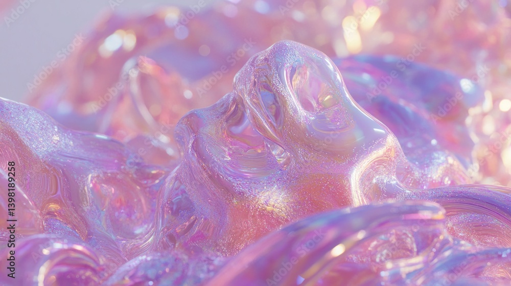 Poster an abstract artistic rendering of shimmering iridescent textured matter