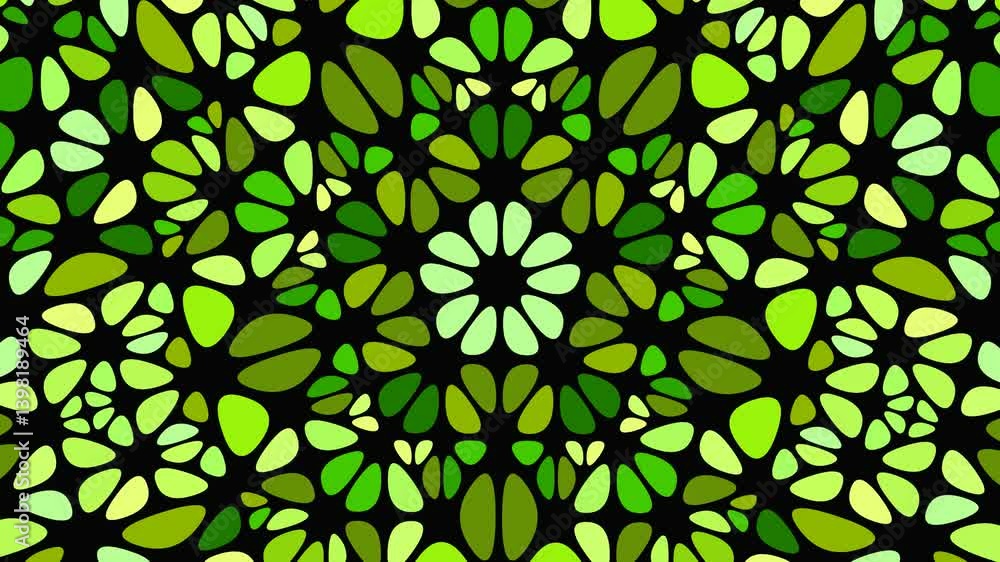 Poster abstract geometrical floral mosaic pattern background - seamless loop animation