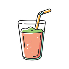 smoothie with straw icon, smoothie with straw vector illustration-simple illustration of smoothie with straw, perfect for smoothie with straw logos and icons