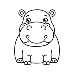 hippo icon, hippo vector illustration-simple illustration of hippo, perfect for hippo logos and icons