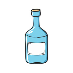 vodka bottle icon, vodka bottle vector illustration-simple illustration of vodka bottle, perfect for vodka bottle logos and icons