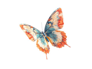 Very beautiful butterfly in flight isolated on transparent background. generative Ai.