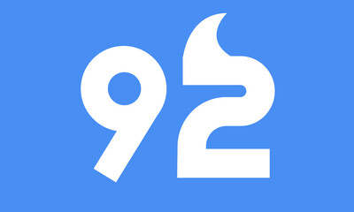 92 Shark logo number modern blue fresh